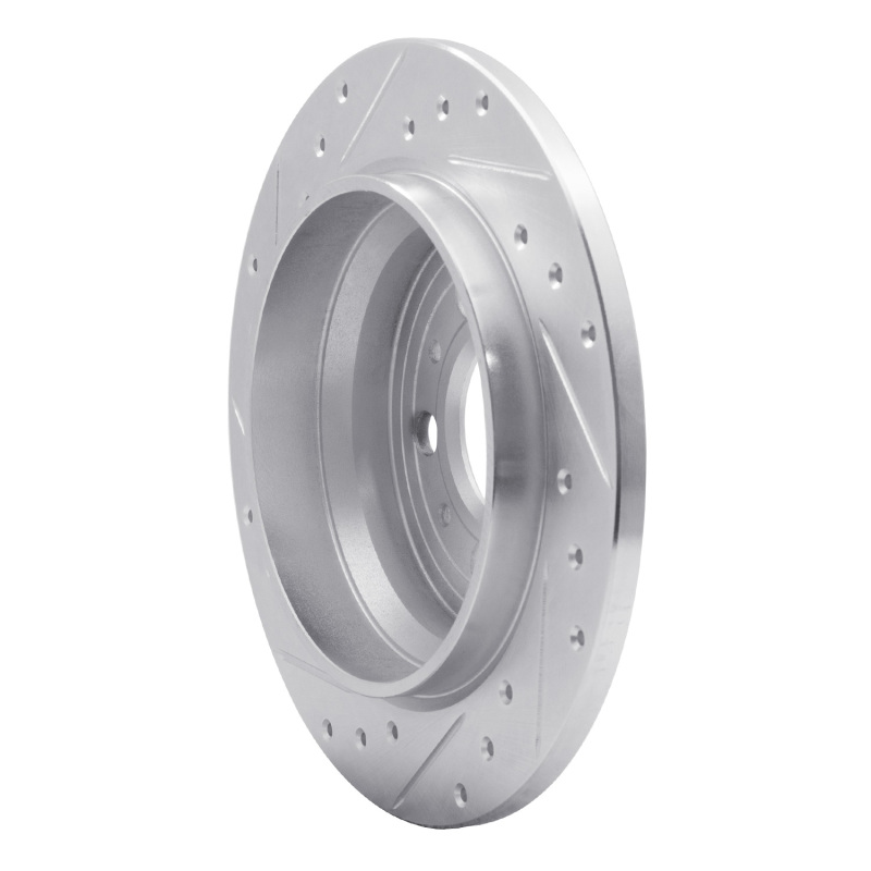 Volvo S80 Brake Rotor (1) - Rear Right - R1 Concepts - Drilled & Slotted - Silver - `99-`09